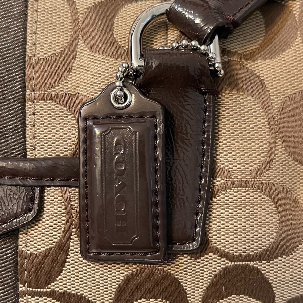 🎉HP! ❤️ Coach Classic Tan Monogram Canvas Satchel - Picture 7 of 12